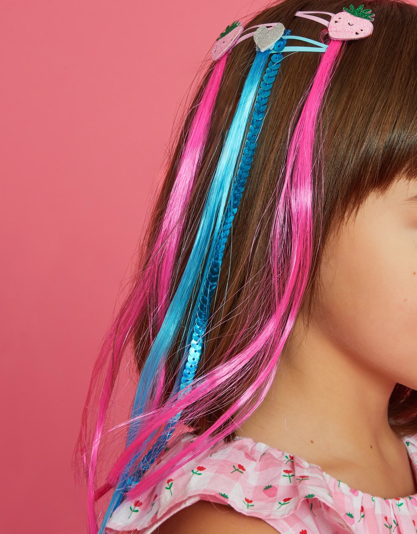 4-Pack Girls Strawberry Faux Hair Clips4 X STRAWBERRY FAKE HAIR