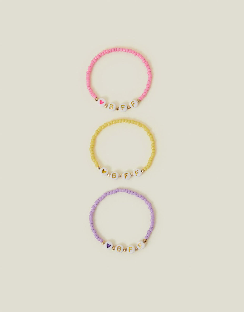 3-Pack Girls BBF Bead Friendship Bracelets