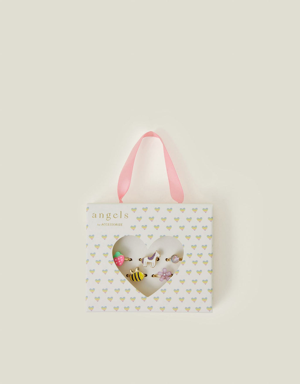 5-Pack Girls Spring Garden Adjustable Rings