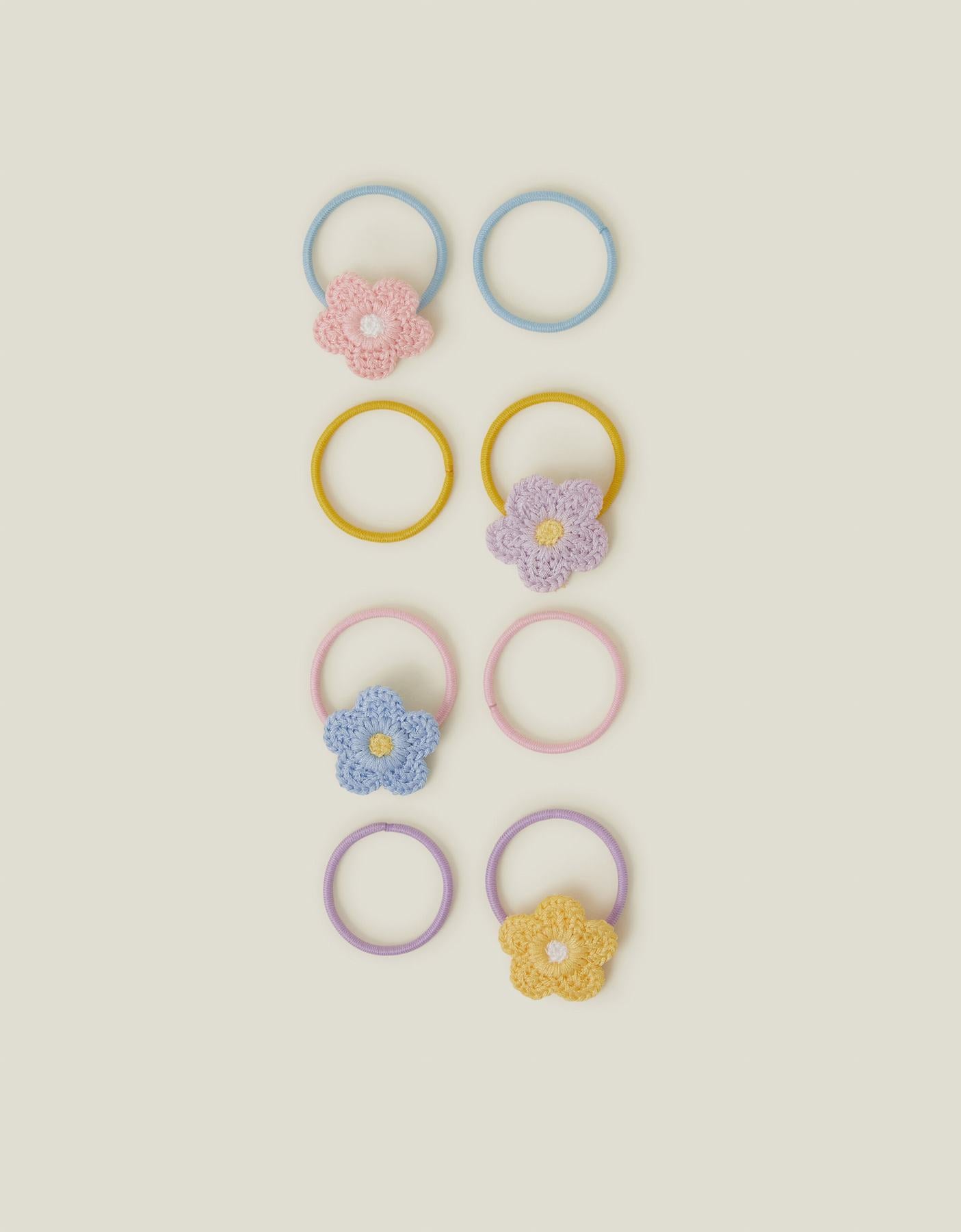 8-Pack Girls Crochet Flower Hair Bands