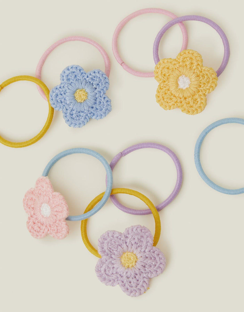 8-Pack Girls Crochet Flower Hair Bands