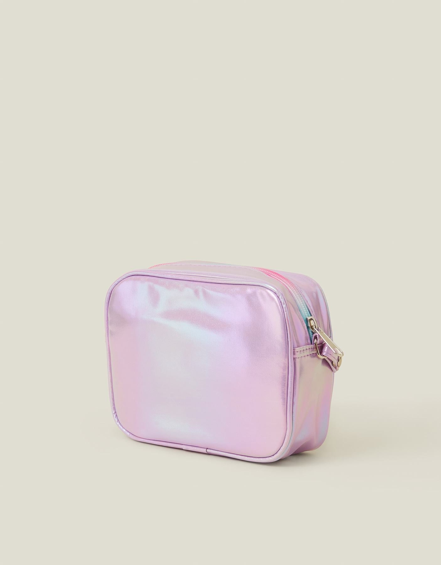 Girls Embroidered Metallic Camera Bag