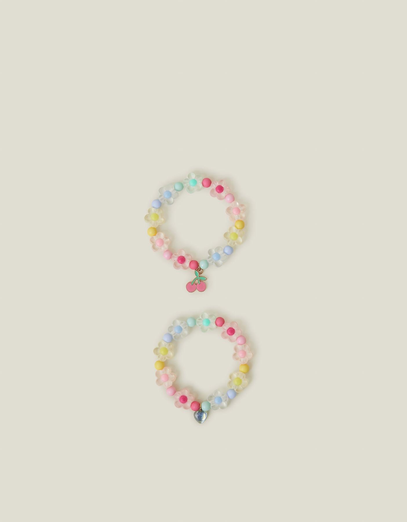 2-Pack Beaded Flower Bracelets