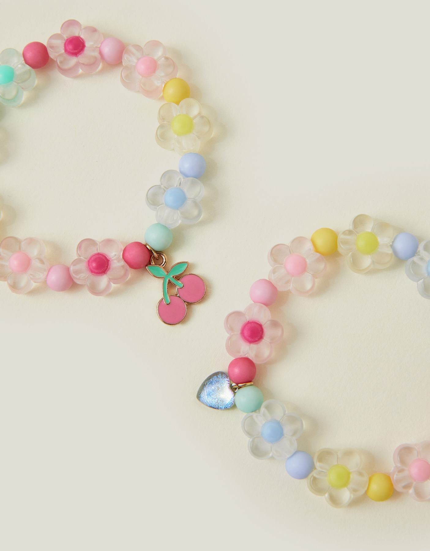 2-Pack Beaded Flower Bracelets