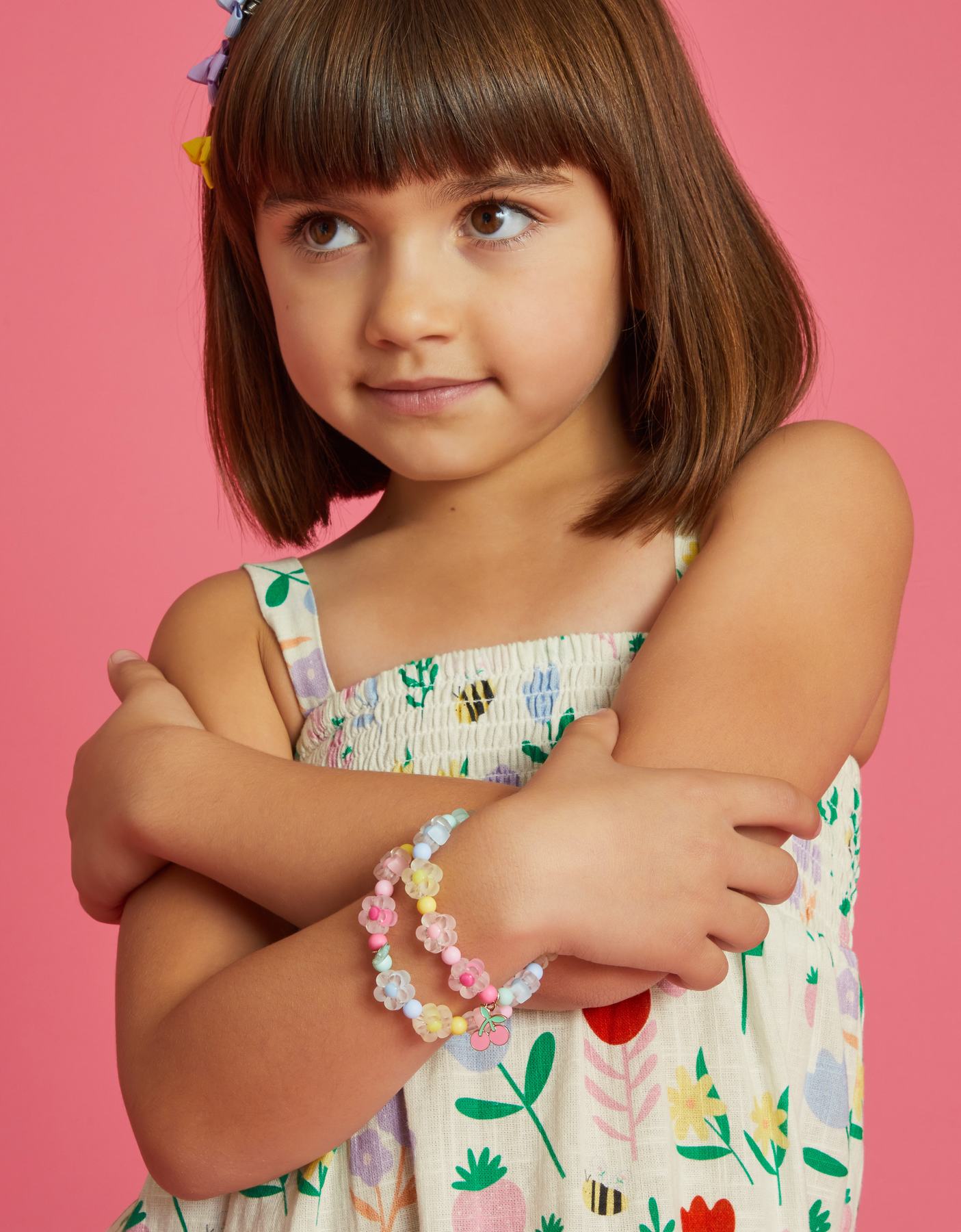 2-Pack Beaded Flower Bracelets