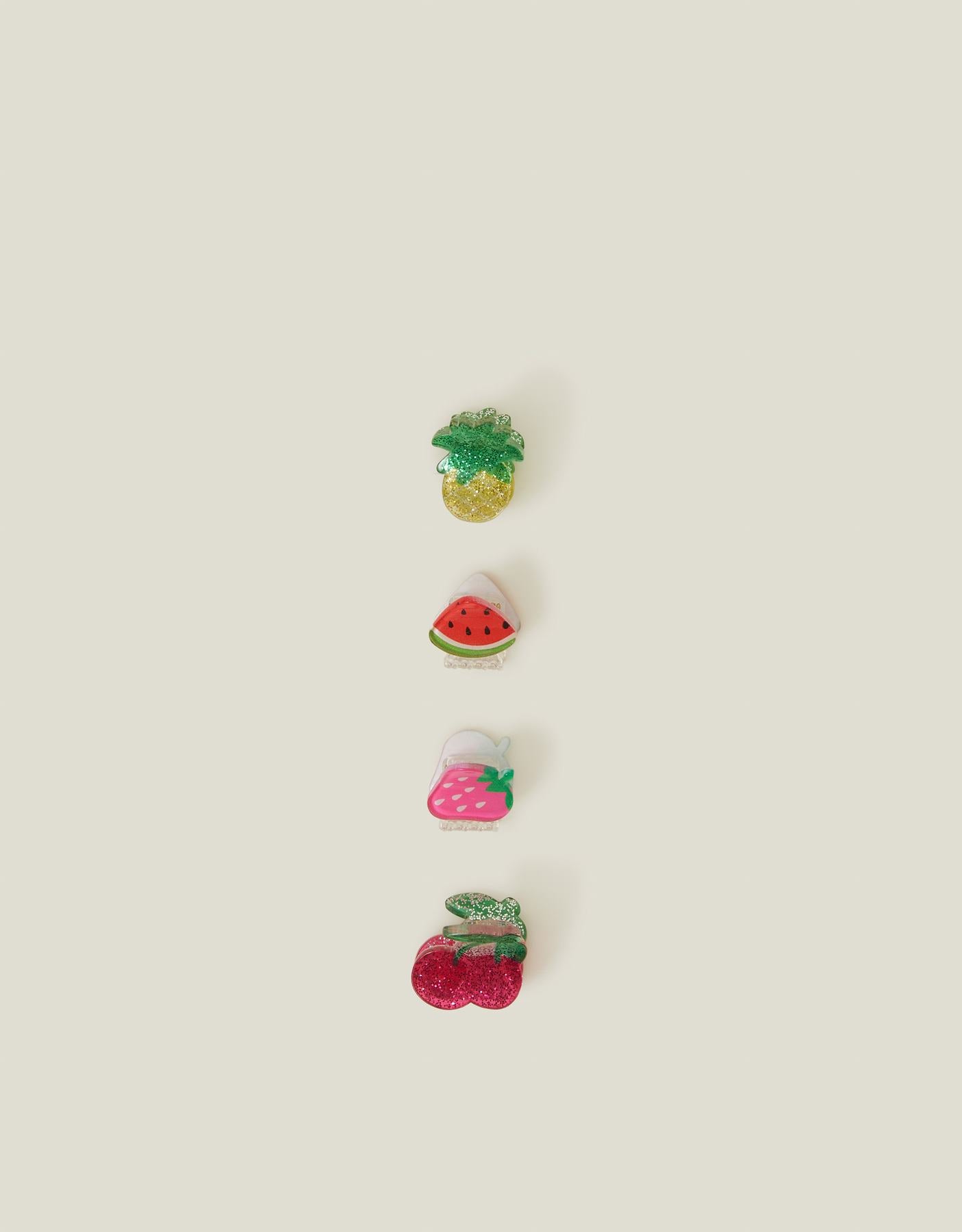 4-Pack Girls Mini Fruit Claw Clips