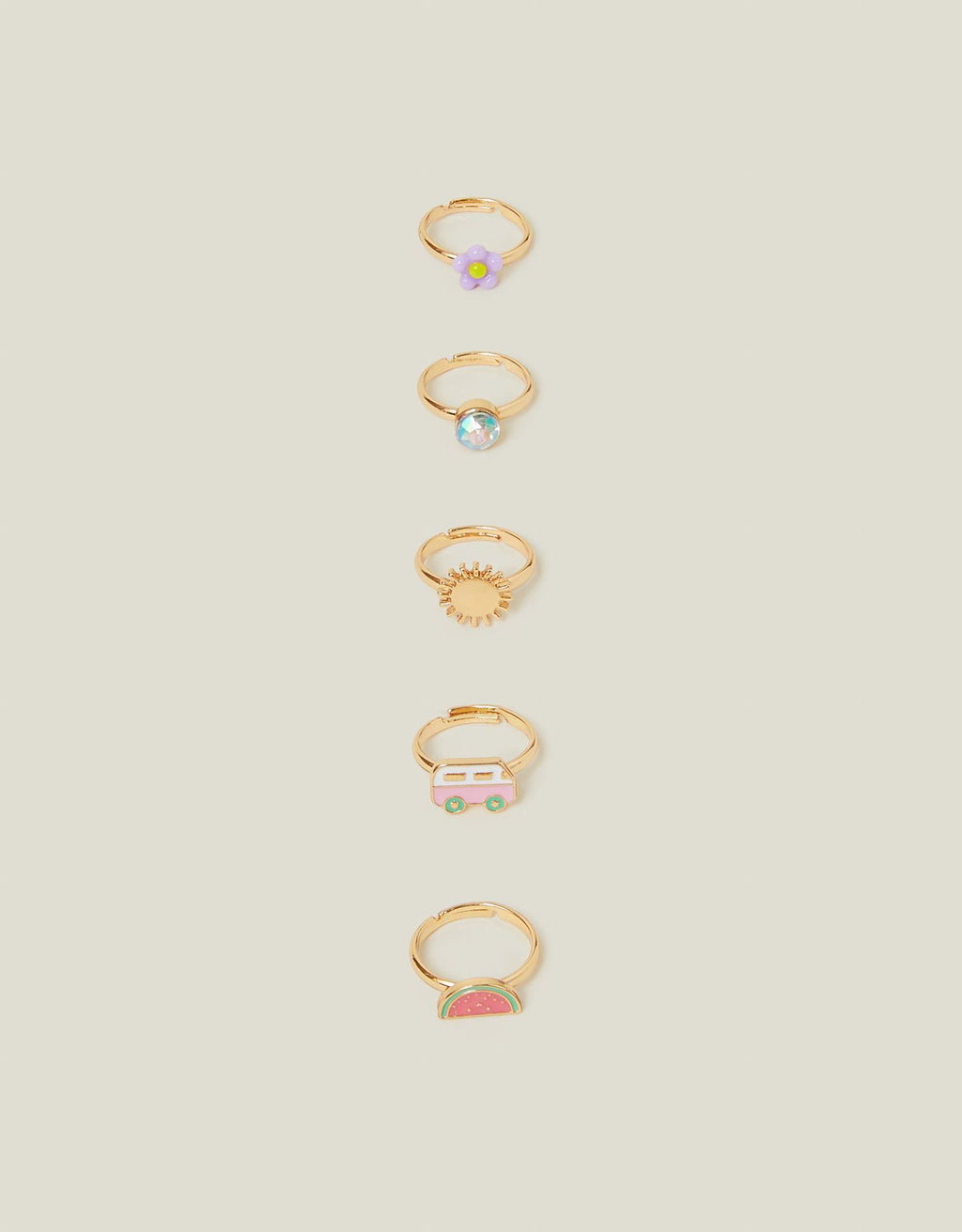 5-Pack Girls Fruit Rings