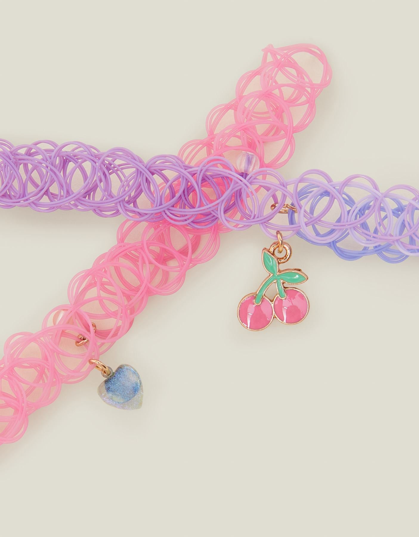 2-Pack Girls Fruit Choker Necklaces