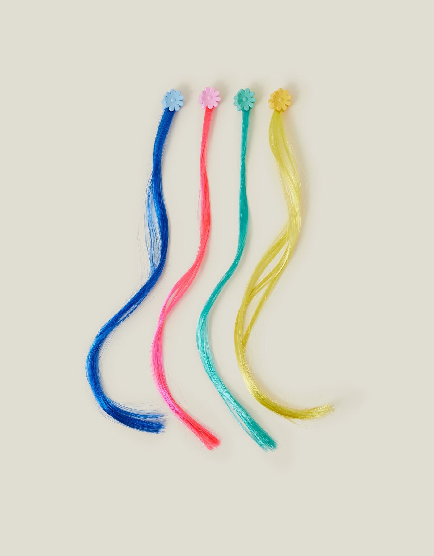 4-Pack Girls Faux Hair Claw Clips