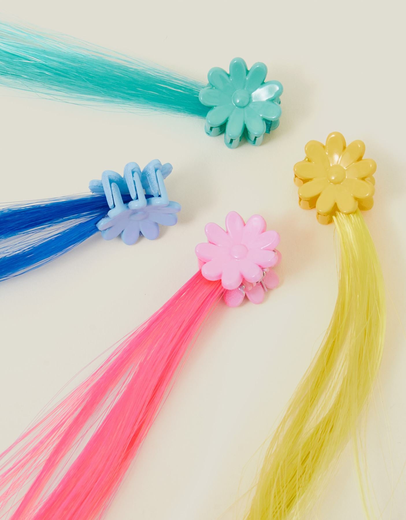 4-Pack Girls Faux Hair Claw Clips