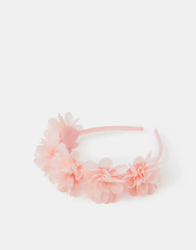 Girls Flower Crown Headband - Pink