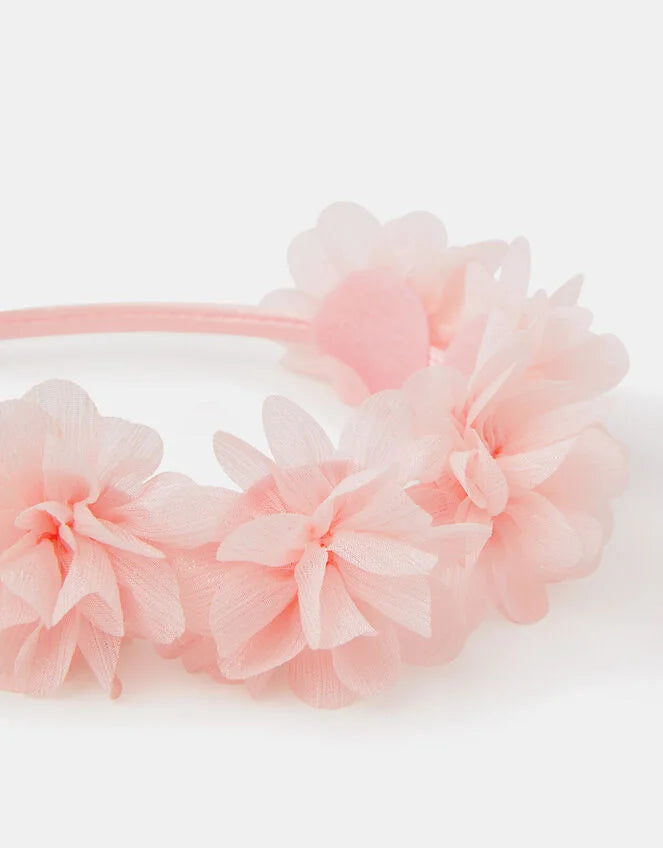 Girls Flower Crown Headband - Pink