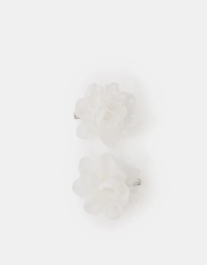 2-Pack Girls Fabric Flower Hair Clips