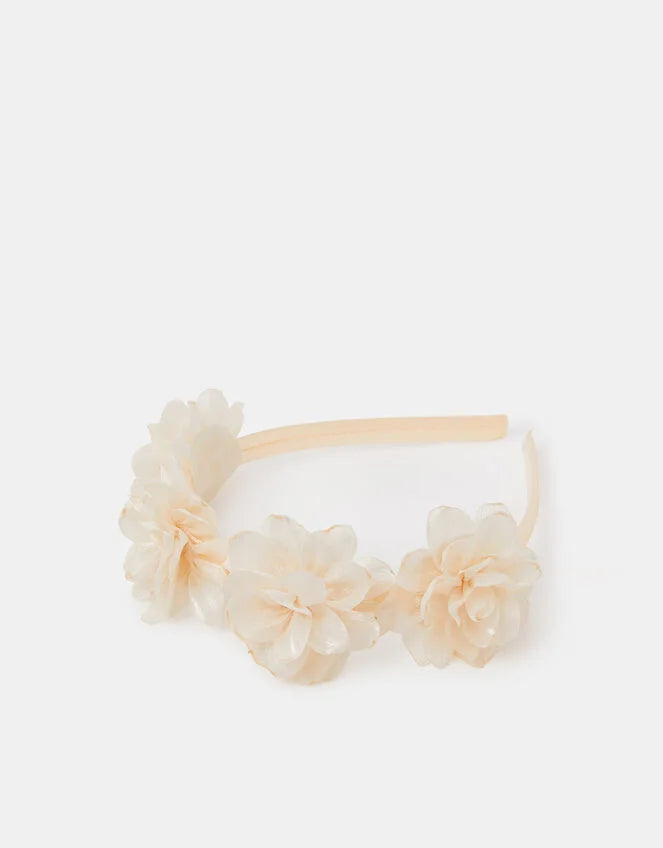Girls Flower Crown Headband - Gold