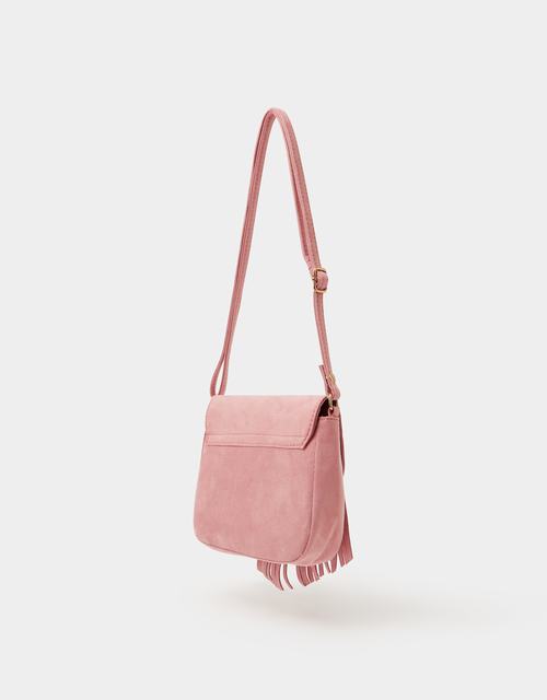 Girls Floral Embroidered Fringe Crossbody Bag