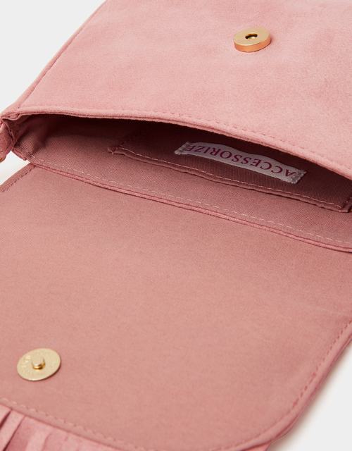 Girls Floral Embroidered Fringe Crossbody Bag