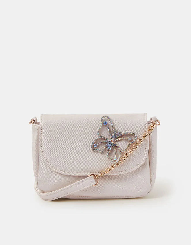 Girls Diamante Butterfly Crossbody Bag