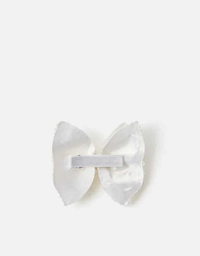 Girls Pearl Bow Hair Clip
