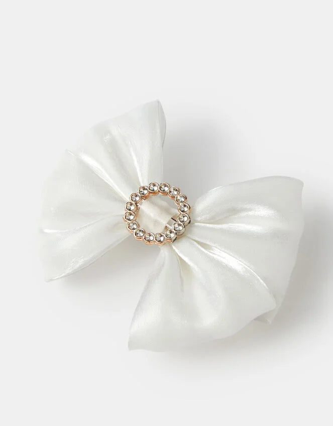 Girls Bling Satin Bow Hair Clip