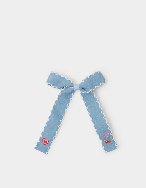 Girls Chambray Bow Hair Clip