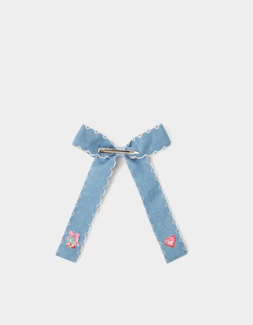 Girls Chambray Bow Hair Clip