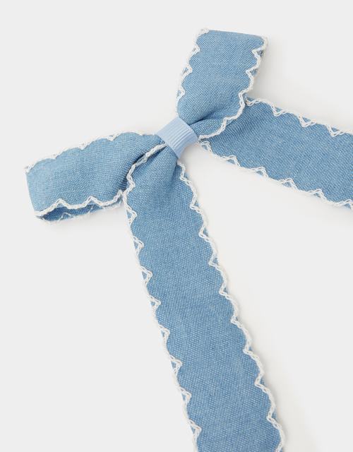 Girls Chambray Bow Hair Clip
