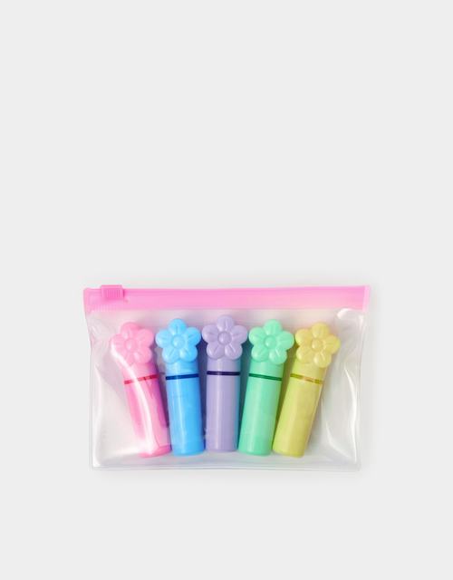 5-Pack Girls Mini Flower Highlighters