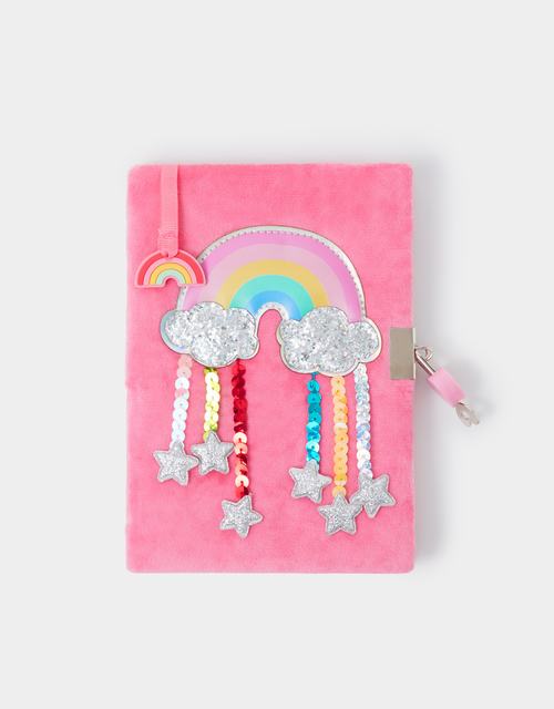 Girls Lockable Rainbow Velvet Journal
