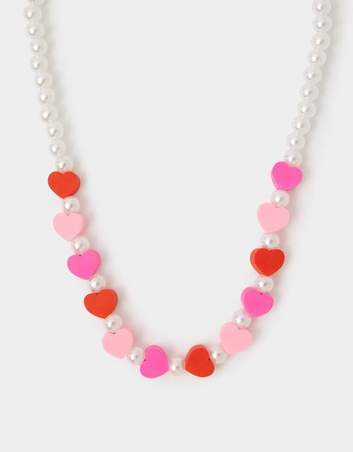 Girls Beaded Heart Necklace