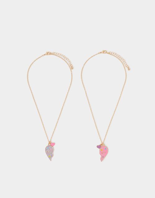 2-Pack Girls BFF Heart Friendship Necklaces