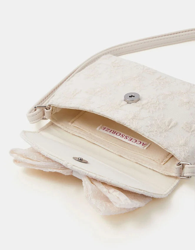 Girls Floral Lace Bow Bag