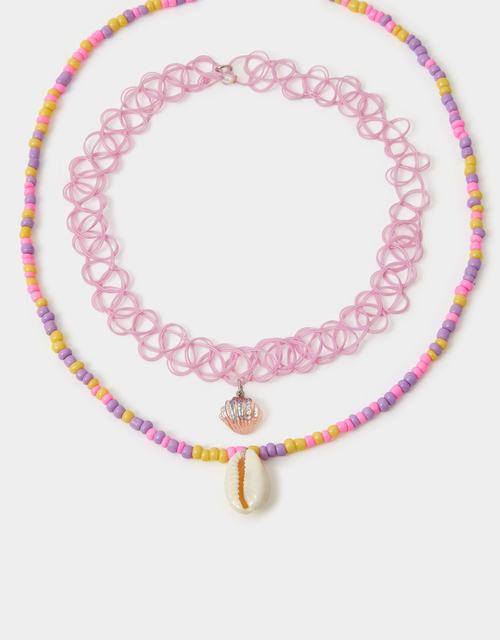 Girls Shell Necklace & Choker Set