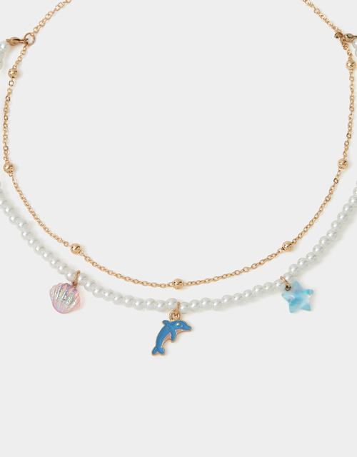 Girls Aquatic Animal Layered Necklace