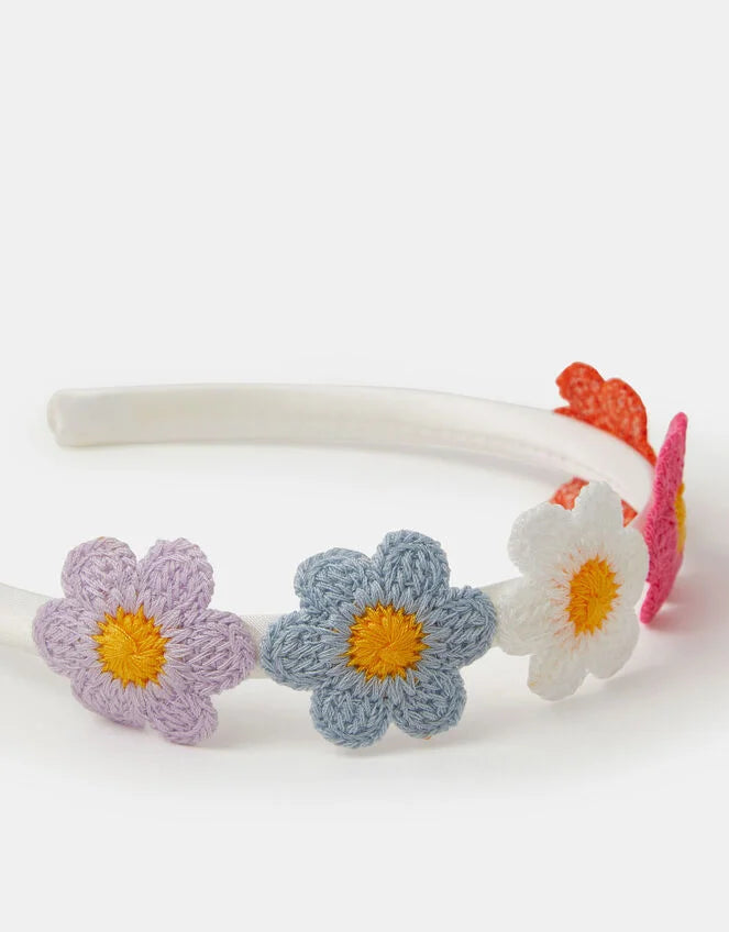 Girls Crochet Flower Headband