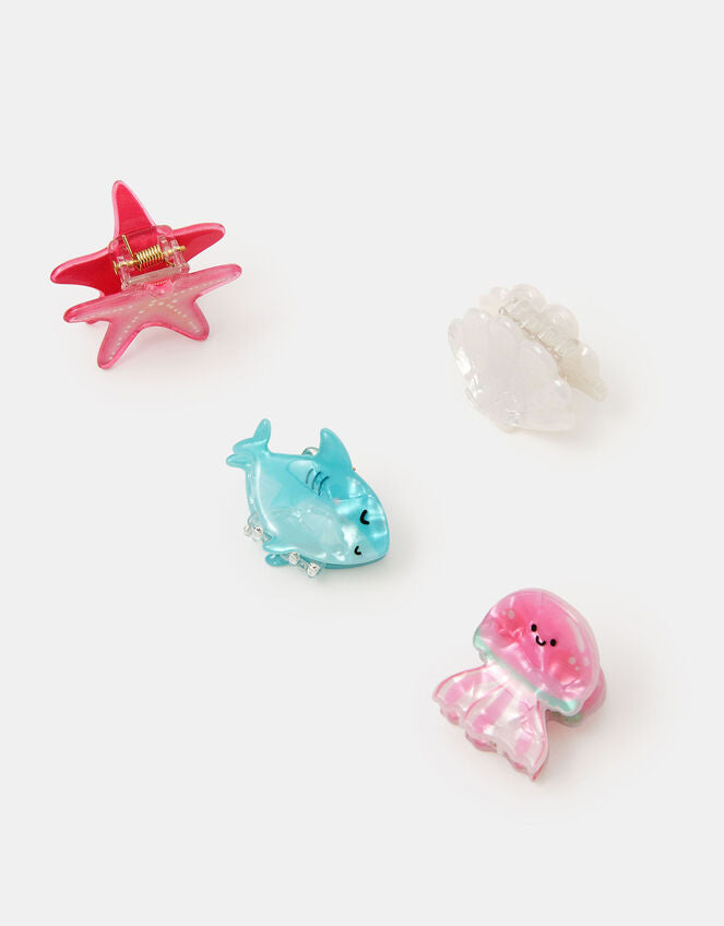 4-Pack Girls Mini Sea Life Claw Clips