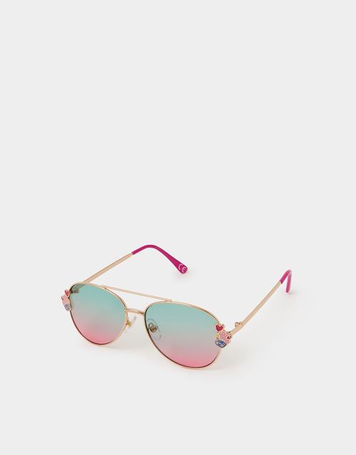 Girls Cupcake Metal Aviator Sunglasses