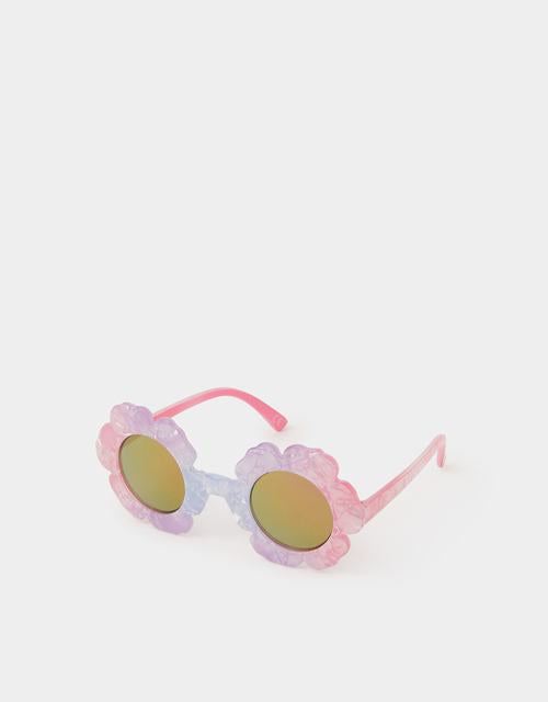 Girls Ombré Flower Round Sunglasses