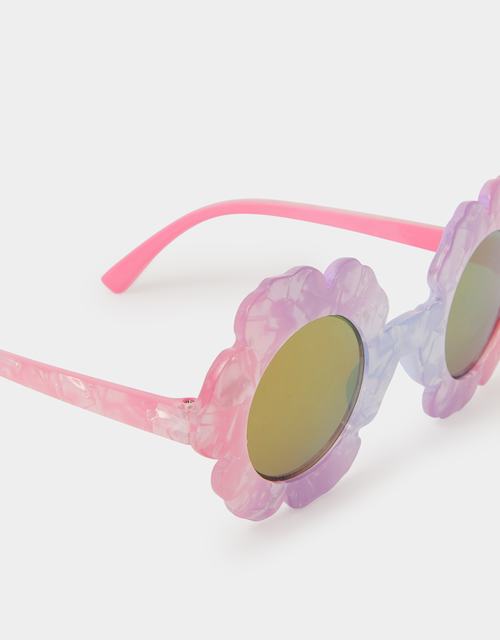 Girls Ombré Flower Round Sunglasses