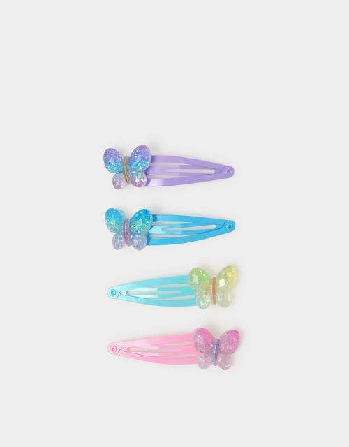 4-Pack Girls Sparkle Butterfly Hair Clips