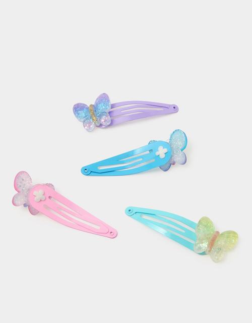 4-Pack Girls Sparkle Butterfly Hair Clips