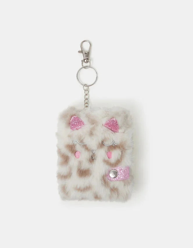 Girls Mini Fluffy Cat Keychain