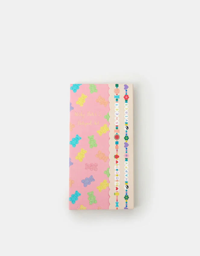 Girls Gummy Bear Sticky Notes & Notepad Set