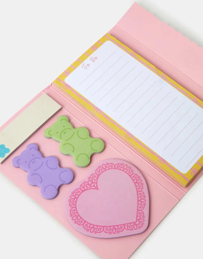 Girls Gummy Bear Sticky Notes & Notepad Set