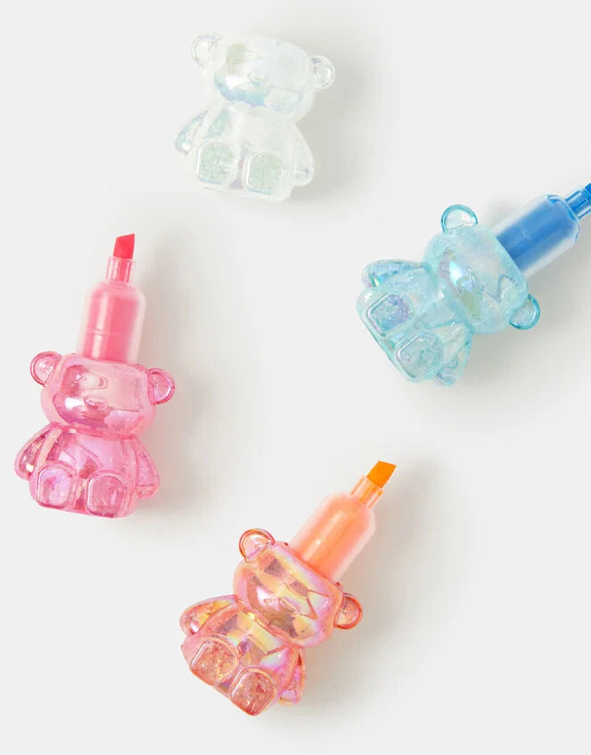 Girls 4-Pack Stackable Bear Highlighters