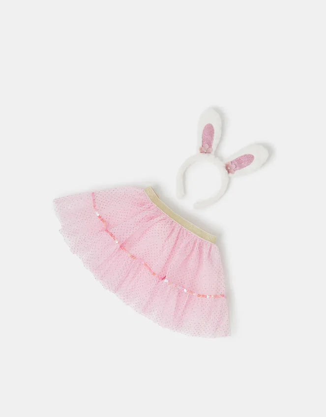 Girls Bunny Skirt & Headband Set