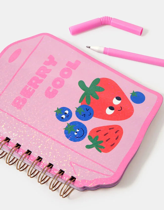 Girls Berry Cool Notebook & Straw Pen