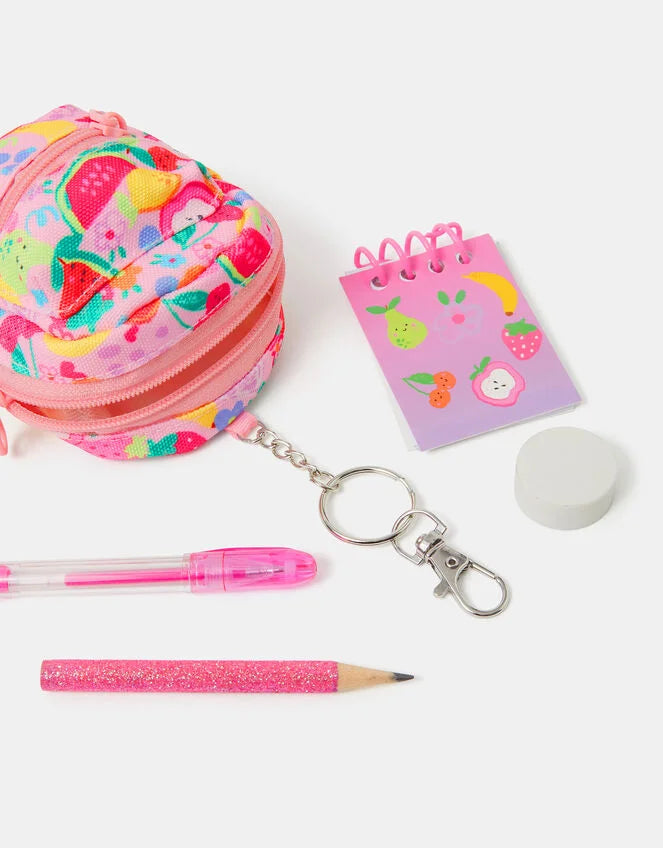 Girls Fruity Bag Charm Stationery Set