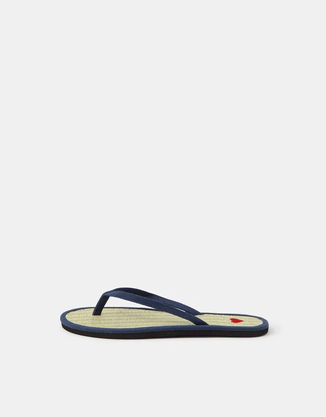 Heart Seagrass Flip Flops Blue