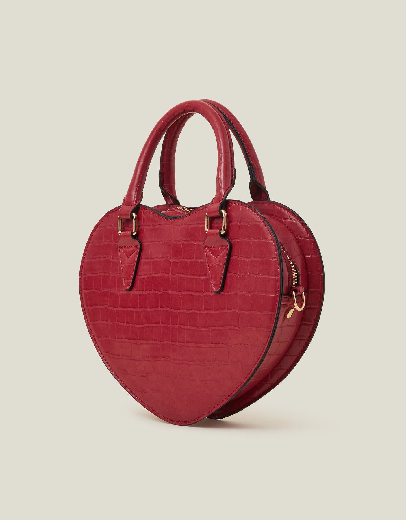 Faux Leather Heart Crossbody Bag