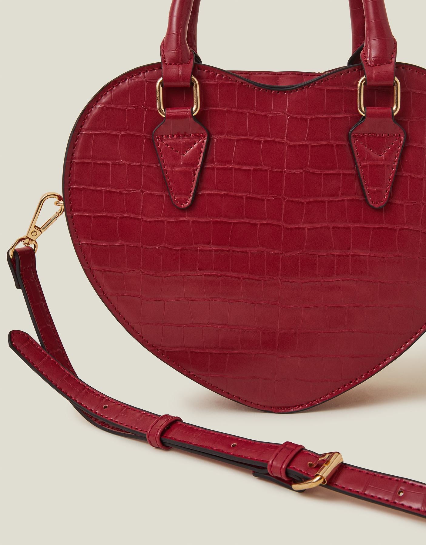 Faux Leather Heart Crossbody Bag